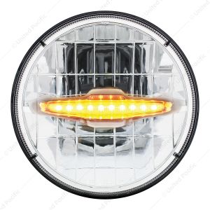 ULTRALIT - 3 High Power LED 7" Headlight With 10 Amber LED Position Light