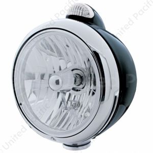 Black Guide 682-C Style Headlight Crystal H4 & LED Signal - Clear Lens