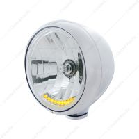 Stainless Steel Guide 682-C Style Headlight H4 Bulb With 10 Amber LED