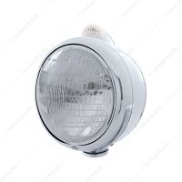 Stainless Steel Guide 682-C Headlight 6014 & Dual Mode LED Signal - Clear Lens