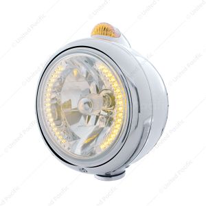 Chrome Guide 682-C Headlight H4 With Amber LED & Dual Mode LED Signal
