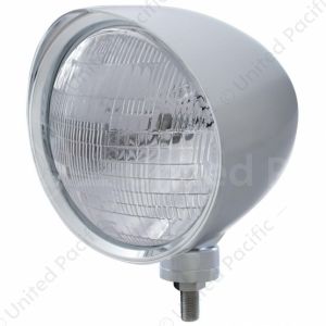 Chrome "Chopper" Headlight With Smooth Visor 6014 Bulb