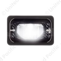 ULTRALIT - Heated 4" X 6" LED Headlight With Glass Lens & Aluminum Housing - Low Beam - Black