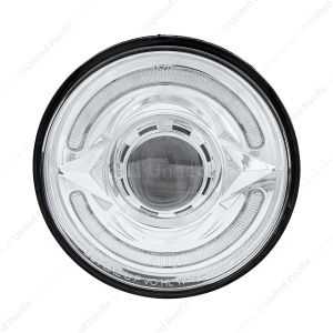 ULTRALIT- LED 5-3/4" Round Headlight With 60 LED Dual Color Position Light, Amber & White LED