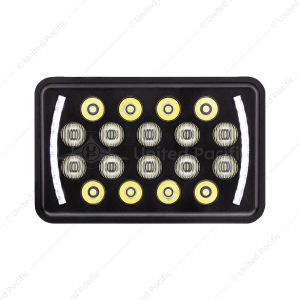 ULTRALIT - 18 High Power LED 4" X 6" Headlight With LED Position Light Bar