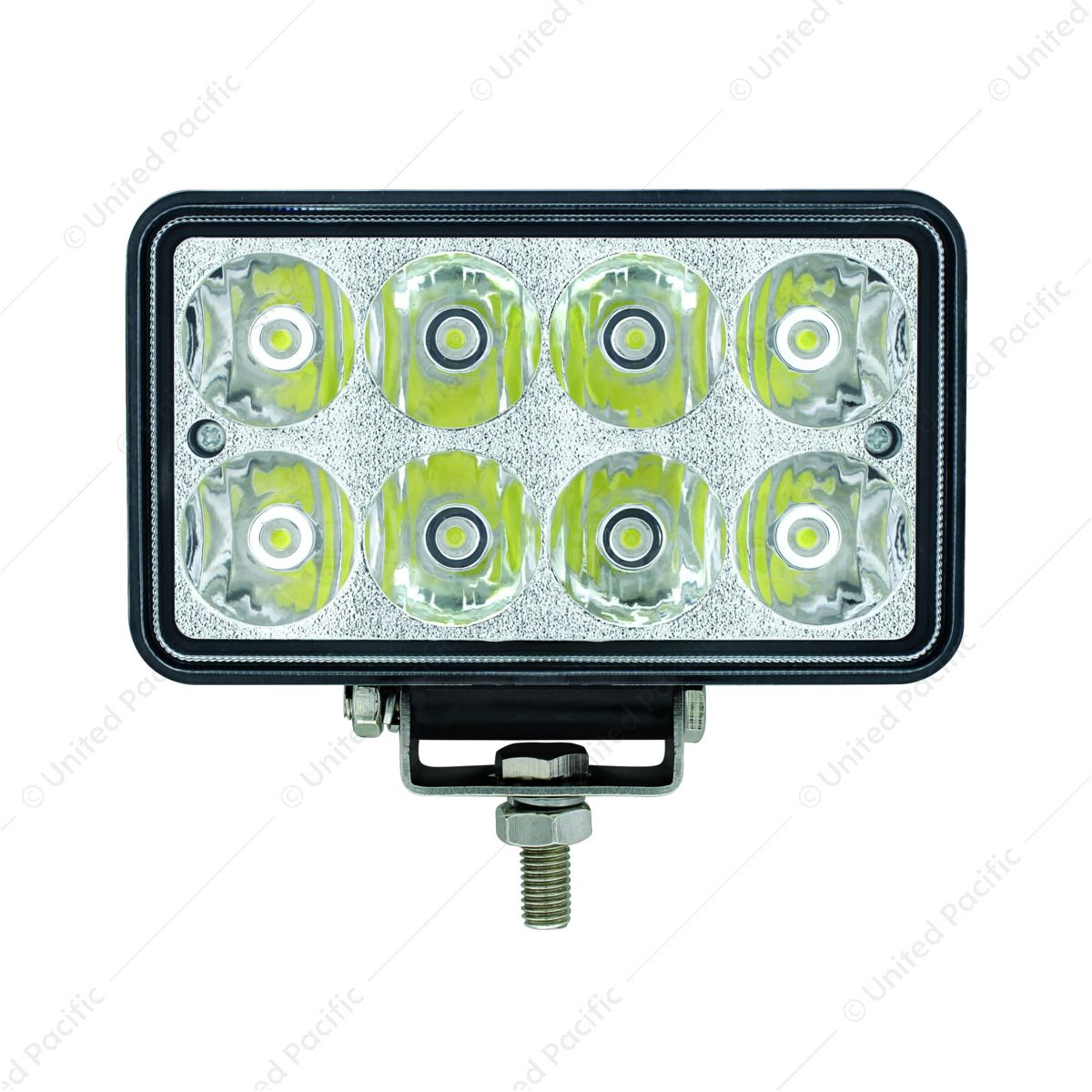 8 High Power LED Rectangular Work Light With Chrome Reflector