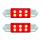 6 SMD High Power Micro LED 6418/6461-36mm Dome Light Bulb - Red (2-Pack)