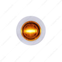 3 LED Dual Function 3/4" Mini Auxiliary/Utility Light With Bezel & Washer - Amber LED/Amber Lens