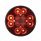 4" Round Combo Light With 12 LED Stop, Turn & Tail & 16 LED Back-Up - Red LED/Red Lens