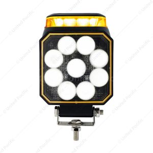 High Power 9 LED Work Light With Amber Strobe Light