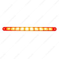 10 LED 9" Split Turn Function Light Bar - Red LED/Red Lens (Bulk)