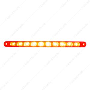 10 LED 9" Split Turn Function Light Bar - Red LED/Red Lens (Bulk)