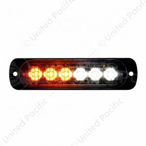 6 High Power LED Super Thin Directional Warning Light - Amber & White LED (Bulk)