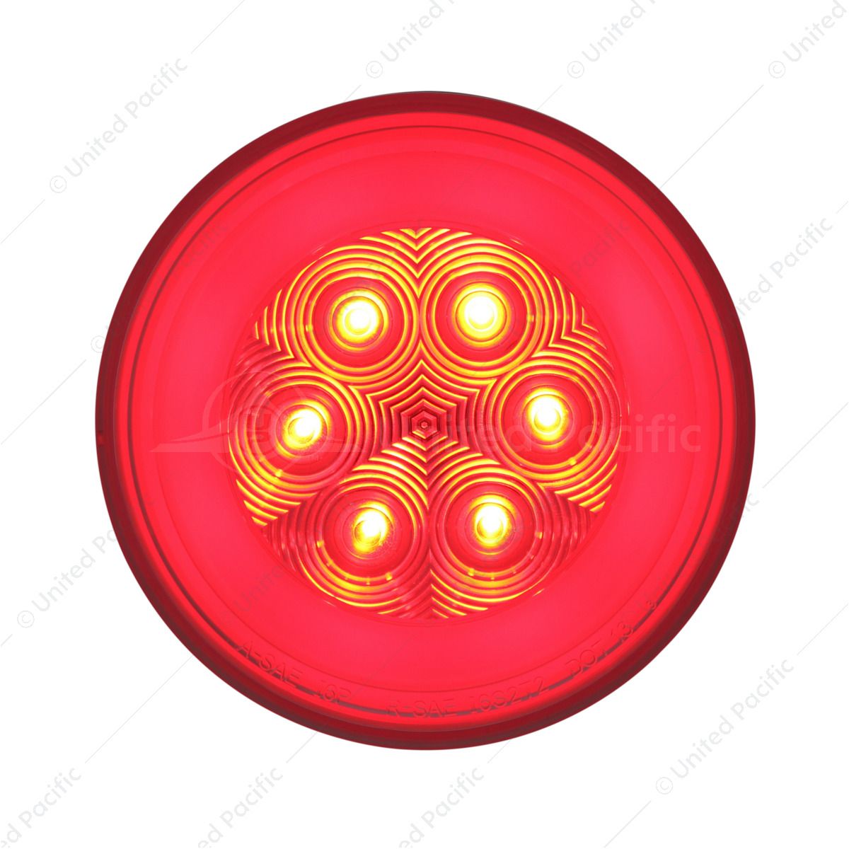 21 LED 4" Round GloLight (Stop, Turn & Tail) - Red LED/Clear Lens