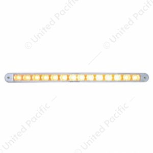 14 LED 12" Auxiliary Warning Light Bar With Bezel - Amber LED/Clear Lens