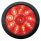 10 LED 4" Round Light Kit (Stop, Turn & Tail) - Red LED/Red Lens