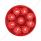 9 LED 2" Round Reflector Light (Clearance/Marker) - Red LED/Red Lens