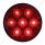 7 LED 4" Round Competition Series Light (Stop, Turn & Tail) - Red LED/Red Lens (Bulk)