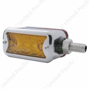 6 LED Single Function Double Face Light W/Bezel - Horizontal Mount - Amber & Red LED/Amber & Red Len