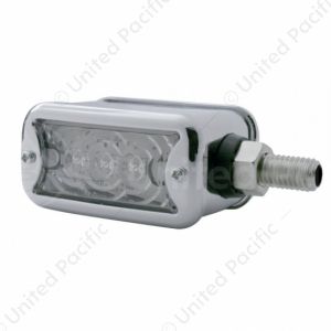 6 LED Single Function Double Face Light W/Bezel - Horizontal Mount - Amber & Red LED/Clear Lens