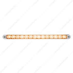 14 LED 12" Auxiliary strip Light With Bezel - Amber LED/Chrome Lens