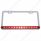 Chrome License Plate Frame With 14 LED 12" Light Bar - Red LED/Red Lens