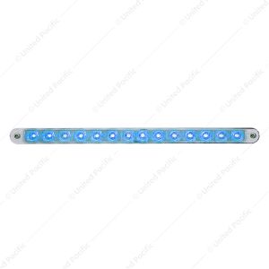 14 LED 12" Auxiliary strip Light With Bezel - Blue LED/Clear Lens
