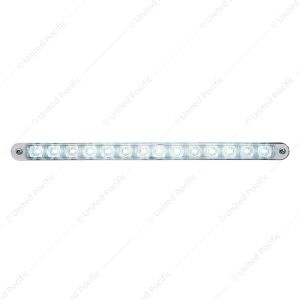 14 LED 12" Auxiliary strip Light With Bezel - White LED/Clear Lens