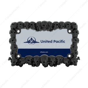 Skull Motorcycle License Plate Frame - Black
