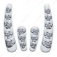 Chrome Skull Swing Arm Accent Set For Harley Motorcycle