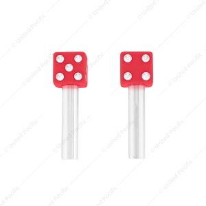 Dice Door Lock Knobs - Red (2Pc/Set)