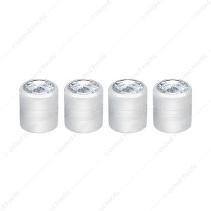 Chrome Round Valve Caps With Clear Crystal (4-Pack)
