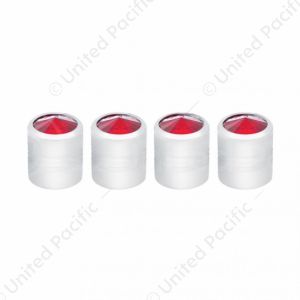 Chrome Round Valve Caps With Color Crystal (4-Pack)