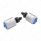 Chrome Aluminum License Plate Fastener With Blue Crystal (2-Pack)
