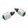 Chrome Aluminum License Plate Fastener With Green Crystal (2-Pack)