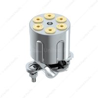 Chrome Aluminum Gun Cylinder Steering Wheel Spinner
