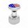 Thread-On Gearshift Knob With 9/10 Speed Adapter & USA Flag Sticker - Chrome