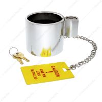 Heavy Duty Steel King Pin Lock With 12" Warning Tag For 2" Diameter Kingpin