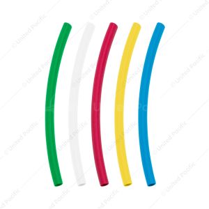 Assorted 1/4" Blue,Clear,Green,Red,Yellow Heat Shrink Tubing, 4" Long (5-Pack)