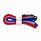 8" x 3/4"  Red,White,Blue Hook & Loop Velcro Strip-Tie Fasteners with Buckle (8-Pack)