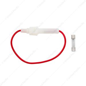 In-Line Glass Fuseholder 16 AWG 6.5" Wire w/ 14 Amp SFE Fuse, 1 Set.