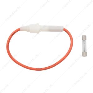 In-Line Glass Fuseholder 12 AWG 7" Wire w/ 30 Amp AGC Fuse, 1 Set.