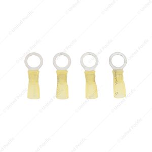 12-10 AWG 3/8" Stud CS Heat Shrink Ring Terminal - Yellow (4-Pack)