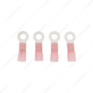 8 AWG 5/16" Stud CS Heat Shrink Ring Terminal - Pink (4-Pack)