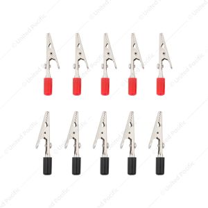 2" 10 Amp Alligator Test Clips w/ PVC Handles, 5Red/5Black (5-Pack)