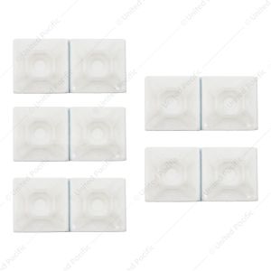 1" Natural Nylon Adhesive Wire Tie Mount 50 Lbs Ties (10-Pack)