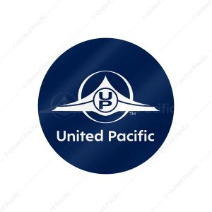 United Pacific 4" Round Glossy Vinyl Sticker-Blue