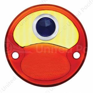 Glass Red & Amber Tail Light Lens With Blue Dot For 1928-31 Ford Model A