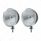 7" Black Dietz Style Headlight Housing & Chrome Rim With 12 Volt H6024 Halogen Seal Beam Bulb (Pair)