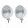 7" Stainless Dietz Style Headlight With 12 Volt Flat H4 Halogen Bulb (Pair)
